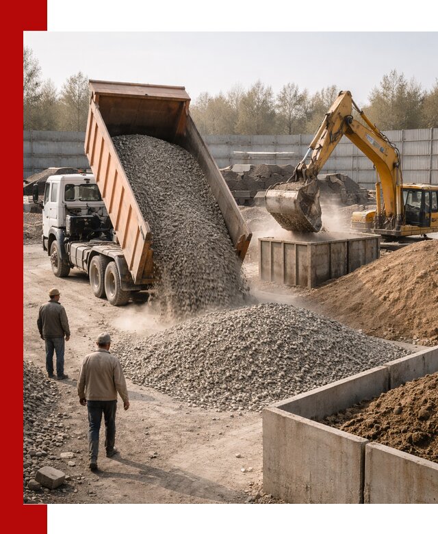 Доставка нерудных материалов с погрузкой и разгрузкой в Угличе