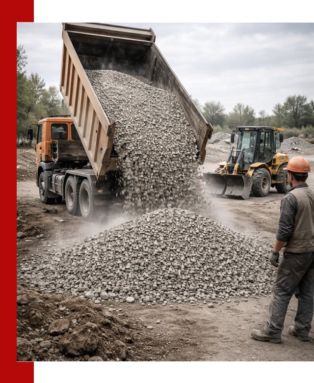 Доставка щебня в Угличе крупными и мелкими фракциями