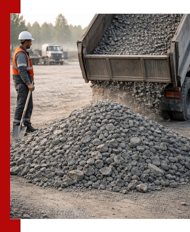 Гранитный щебень фракции 100–201 для строительства в Угличе