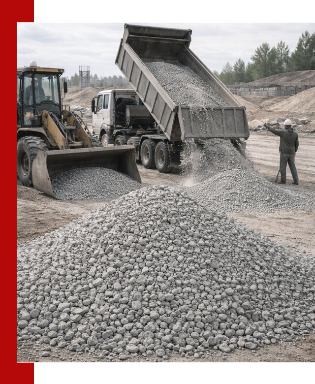 Доставка известнякового щебня фр. 5–20 в Угличе