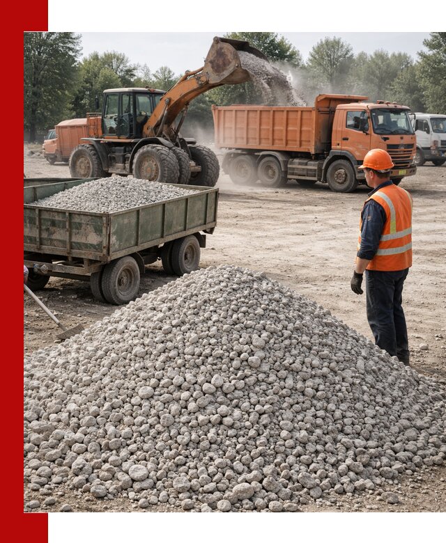 Доставка известнякового щебня фракция 20–40 в Угличе