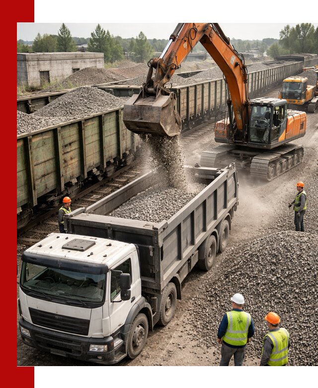 Железнодорожный щебень фракция 25–60 для поставок в Угличе