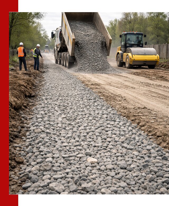 Доставка щебня для отсыпки дорог в Угличе высокого качества
