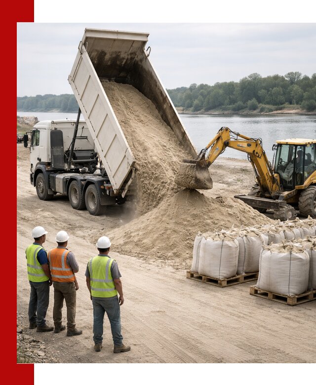 Доставка речного песка в Угличе самосвалами и погрузкой