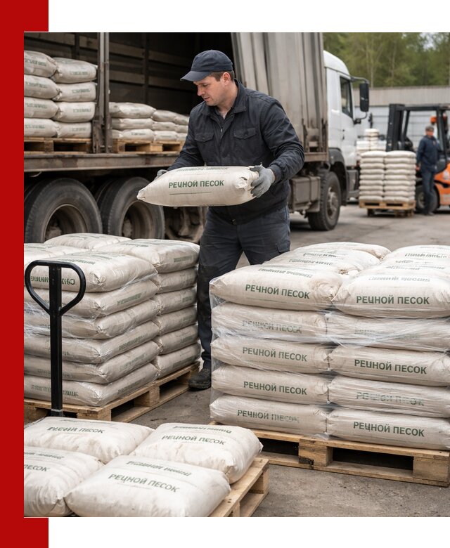 Речной песок в мешках с доставкой в Угличе