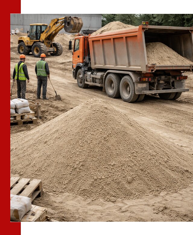 Доставка и продажа мытого речного песка в Угличе