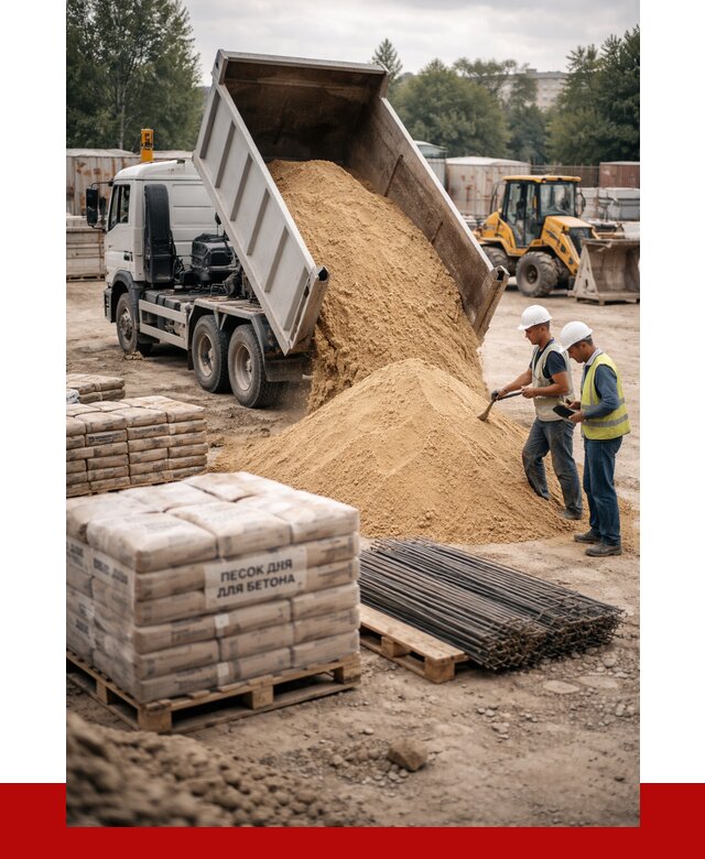 Песок для бетона в Угличе от 2605 р. с доставкой, ПРОНЕРУДГлч