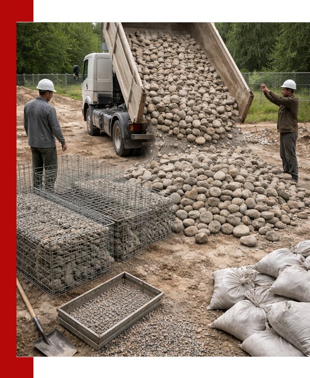 Камень для габионов фракция 70–151 в Угличе