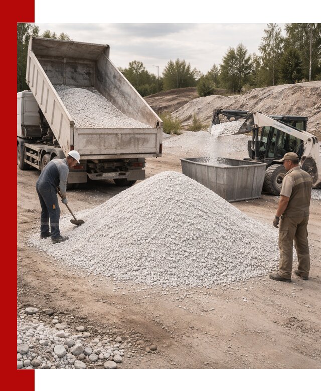 Доставка и продажа белой мраморной крошки в Угличе