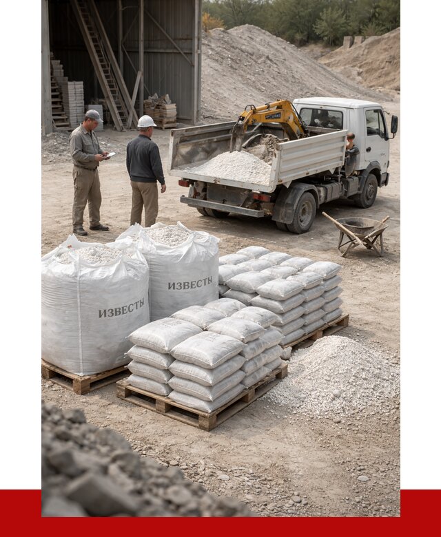 Известь строительная в Угличе с доставкой от 4376 р. | ПРОНЕРУДГлч