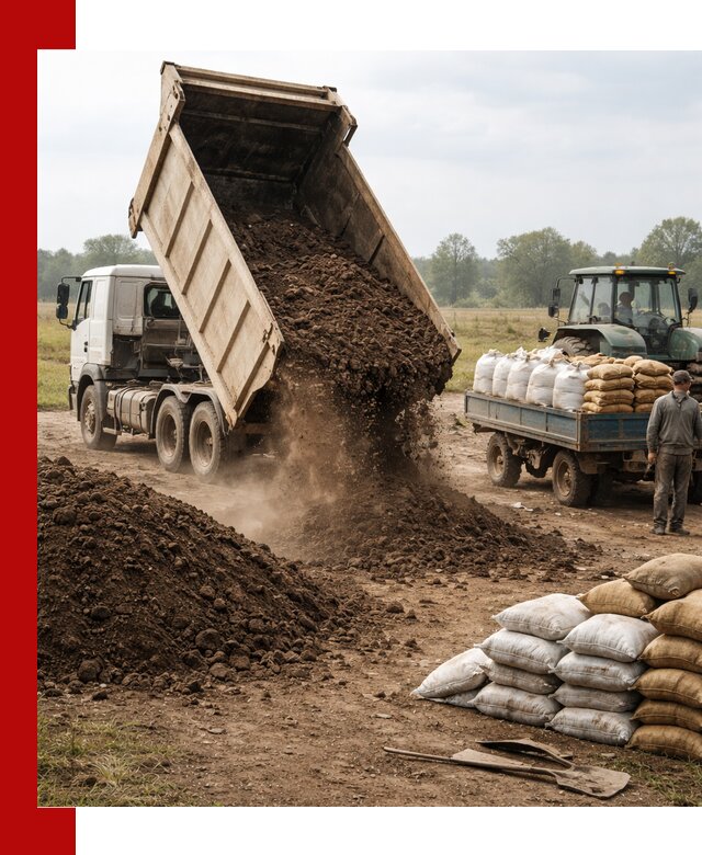 Доставка грунта и удобрений оптом в Угличе для сельхоз и строительства