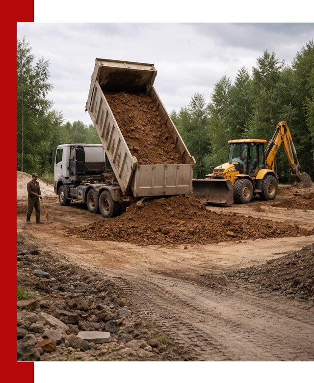 Доставка суглинка самосвалами в Угличе подсыпка и планировка