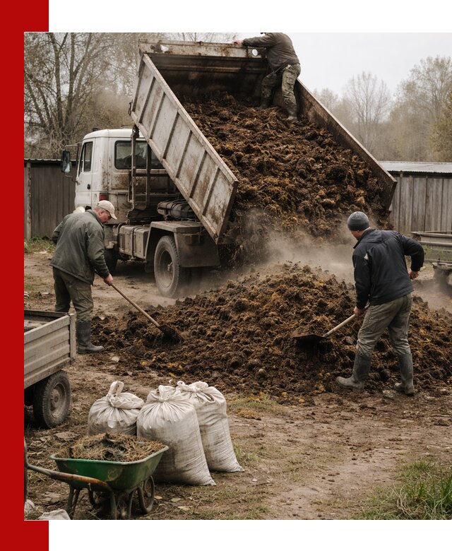 Доставка коровьего навоза самосвалом в Угличе