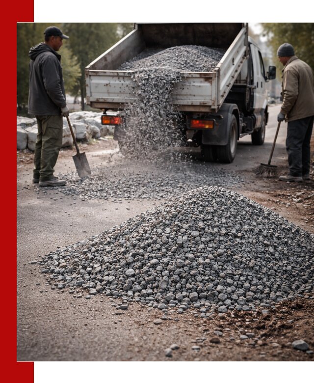 Гранитная крошка для посыпки дорог и тротуаров в Угличе