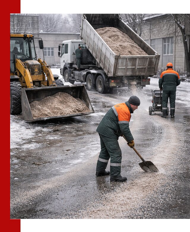 Реагент против гололеда с доставкой и нанесением в Угличе