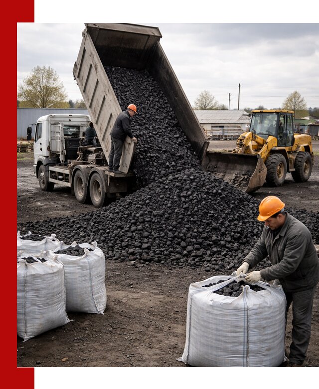 Доставка каменного угля в Угличе оптом и в розницу