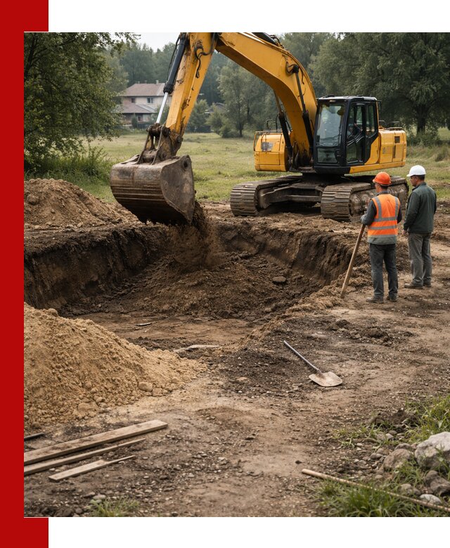 Рытье котлована под фундамент в Угличе (быстро и недорого)