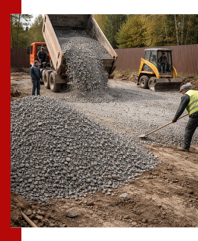 Отсыпка участка щебнем с доставкой и уплотнением в Угличе