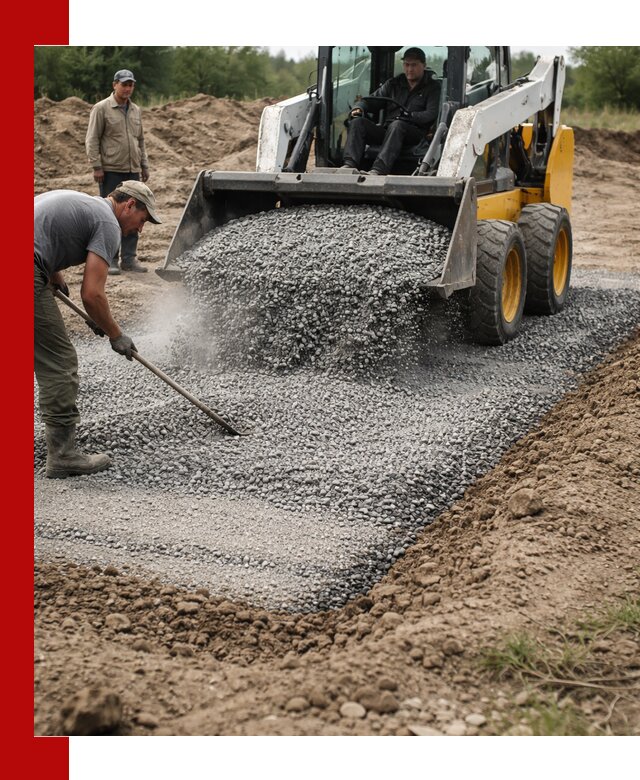 Устройство щебеночной подушки в Угличе для дорог и фундаментов